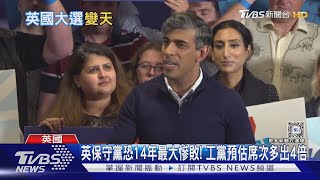 英保守黨恐14年最大慘敗! 工黨預估席次多出4倍｜TVBS新聞 @TVBSNEWS01