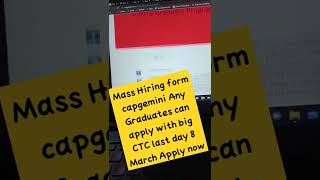 Mass Hiring from Capgemini Any Graduates can apply now