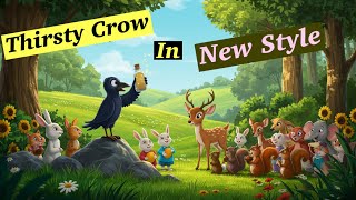 Thirsty Crow Story With a Twist | Animated moral Story | Ai story telling | Bedtime Story for kids