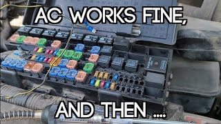 AC works fine when driving, but stops blowing cold when stopped. It's an easy fix!!
