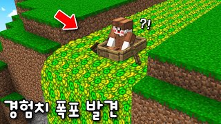 마크 '경험치 폭포'를 발견한 초보! 경험치 폭포를 타고 내려갔더니 그 끝에는? 이게 말이 돼?ㅋㅋㅋ [마인크래프트]