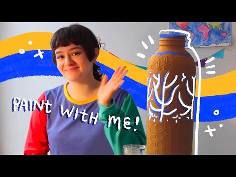 ☀ paint with me ☀ decorating / upcycling a kombucha bottle