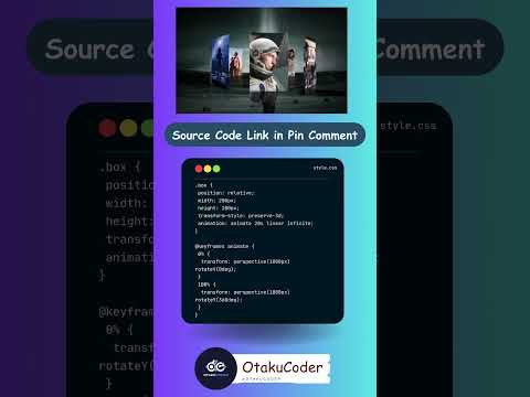3D Rotating image  using html, css and Animation With Source Code  #ai #coding #css #html