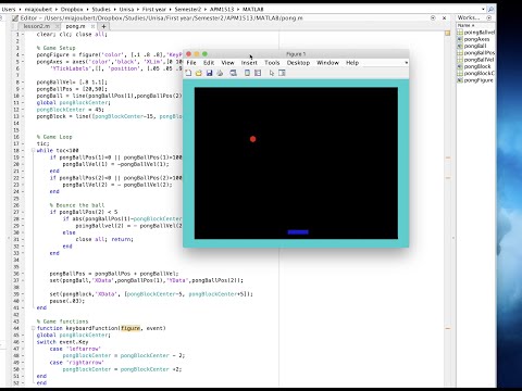 Simple pong game using MATLAB
