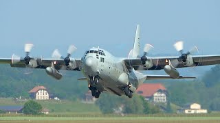 Lockheed C-130 Hercules of Sweden Air Force: Sound & Action at Bern!!
