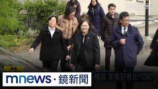 【獨家】蔡英文與立陶宛建國議長暢談　笑看記者比「OK」｜#鏡新聞