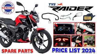TVS RAIDER 125 SPARE PARTS PRICE LIST 🟡 | TVS Genuine Parts | TVS Raider Parts Name | #tvsraider