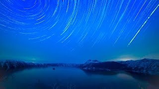 摩周湖の星景でタイムラプス