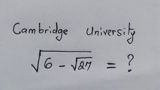 Cambridge University 🎓 Entrance Exam | Can you solve ?