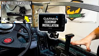 Garmin Echomap INSTALL w/ No Drill Transducer Mount (Stern Saver)