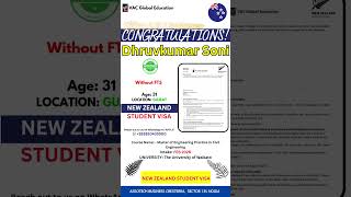 New Zealand Study Visa Approved | Without FTS | University of Waikato | FEB 2026 Intake #shorts