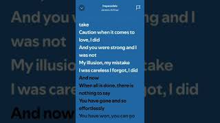 Impossible/ james Arthur ( full song ) #lyrics #music #impossible #jamesarthur