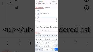 Basic html syntax Unordered list