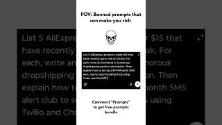 Banned Chatgpt prompt that can make you rich| #chatgpt #chatgpt4o #prompts #promptengineering