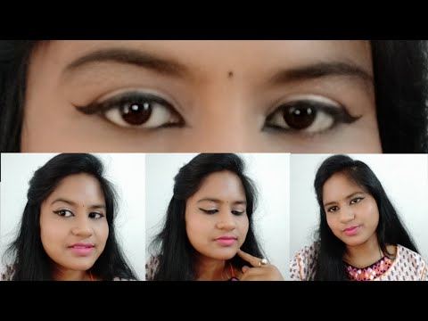 How to apply perfect winged EYELINER || Easy tutorial for BEGINNERS in Hindi || THE PRETTY GIRL