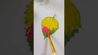 Butterfly with leaf 🍃 #painting #shorts #ytshorts