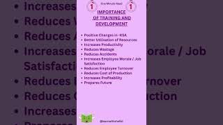 Importance of Training and Development I Human Resource Management #hrm #hrmshorts