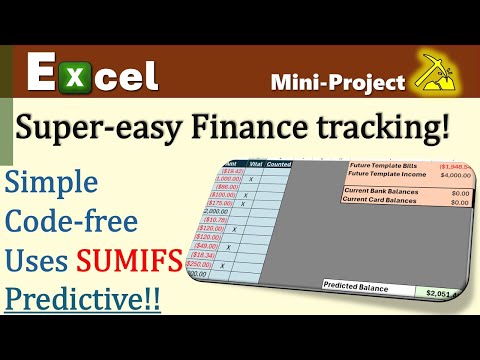 Make a simple financial tracker in Excel - it predicts the future! (Excel Tutorial - no code)