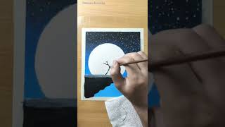 Oil pastels drawing 😍 #drawing #moonlightnightscenery #art #moonlightscenery #painting