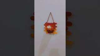 Wall Hanging with Popsicle Sticks🧡❤️#art #trendingart #artvideos #fyp #foryou