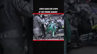Mercedes' Lewis Hamilton goes to wrong pit stop box