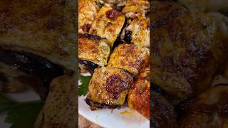 Chicken Eggplant Rolls! 👨🏻‍🍳💚 #cooking #eggplant #fusionfood #persianfood #howtocook #aubergine