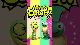 "Cutest Bug Battle: Larva vs. Caterpillar 🐛💥 Who Wins?" #shorts  #animatedshort  #familyfriendly