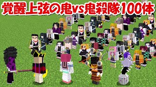 【Minecraft】究極覚醒した上弦の鬼全員vs鬼殺隊100体！！どっちが強い！？【鬼滅の刃】