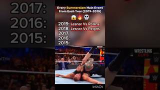 Every Summerslam Main Event From Each Year (2019-2015) 🤯😱 #wwe #short #shorts