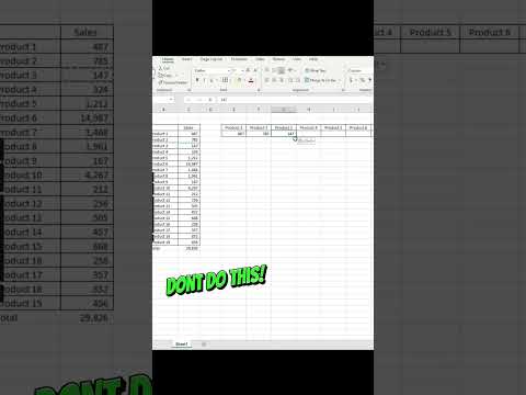 Auto Sum Formula and Transpose Function #exceltips #shorts #short #excel #office #exceltutorial