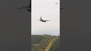 Air National Guard C-130Hs and U.S. Forest Service lead planes practicing MAFFS water drops