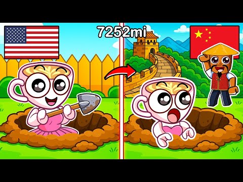 Ballerina Cappuccina Digging to CHINA from Tung Tung Sahur’s BACKYARD! 🕳️🌏