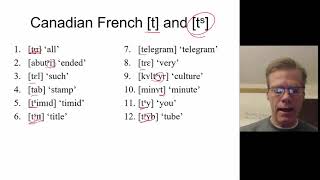 Phonology Problem: Canadian French /t/