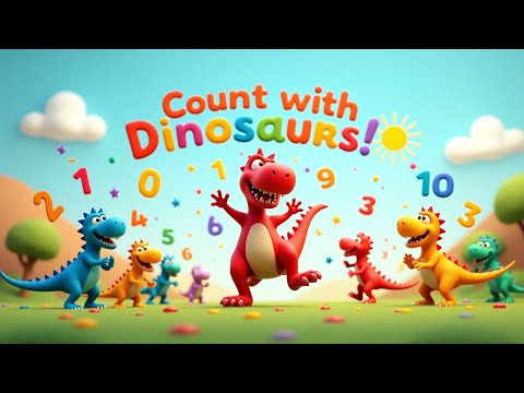 🦕🦖 Learn Counting 1 to 10 with Dinosaurs | Fun Dino Song for Kids