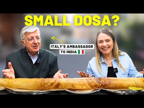 “This is a SMALL Dosa?” 😱 | Italian Ambassador's Big Surprise at Indian Restaurant