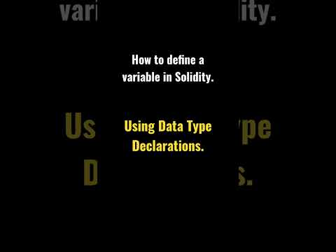 How To define a variable in solidity. #smartcontract #solidity #learnsolidity