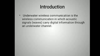 Underwater wireless Communications