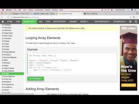 Javascript Intro - CS261 - 8/10
