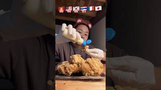 Part 3: which chili sauce do you find the best??? #eating #friedchicken #chilisauce 🇫🇷🇯🇵