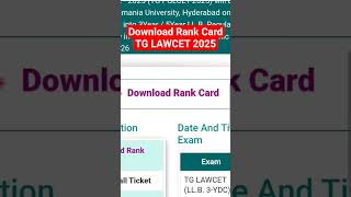 TG LAWCET 2025 Rank Card download #tglawcet2025 #rankcard #theacts