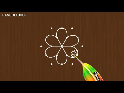 3 Minutes Kolam|Awesome Flower Rangoli|6*3|Puvvu Muggulu|Rangoli Book