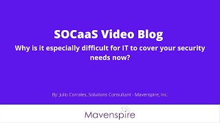 SOCaaS Video #1 - Are you concerned about the security of your data?