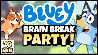 🔵 Bluey Brain Break Party! 🔵 Bluey Freeze Dance 🔵 Brain Breaks for Kids