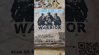 Warrior T- Shirt at ₹ 999/- #tshirt #shortsfeed #warriortshirt #armytshirt