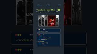 CSS Transition and Hover Effect Tips and Tricks #css #coding #shorts #cssshorts #webdesign #html