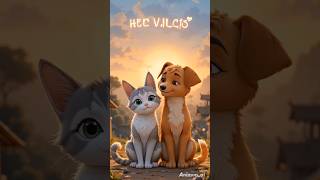 😍Kon kahta hai kutta aur billi kabhi dost nahi ban sakate#shortsfeed #vairalvideo #aianimation