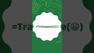 Excel Tricks Series "=Transpose" Function #tricksverse #excel #excel_hacks #exceltutorials