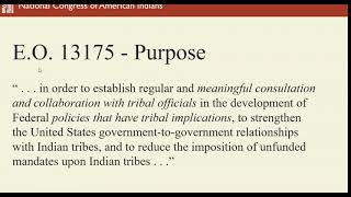 NCAI webinar: Tribal Consultation, a summary discussion of the recent GAO report
