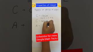 Properties of Integer in just 10 sec 😳😏 #educationalvideos #simpletricks