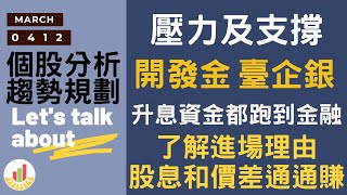 開發金|臺企銀|升息資金都跑到金融|升息資金都跑到金融股|了解進場理由，股息和價差通通賺|趨勢規劃|個股分析|壓力及支撐|貪婪韭菜，貪婪就菜|